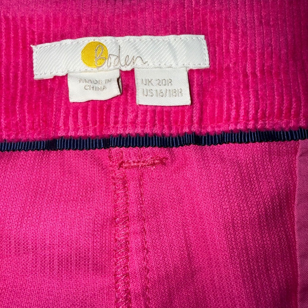 Boden Corduroy Flare Pants Women 16/18R Pink Excellent High Rise Wide Leg R0180 - Picture 4 of 6
